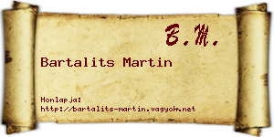 Bartalits Martin névjegykártya